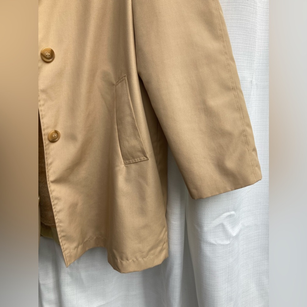Vintage Sears All-Weather Coat w/ Faux Fur Lining, Tan, Women’s Size 16 - Picture 14 of 14
